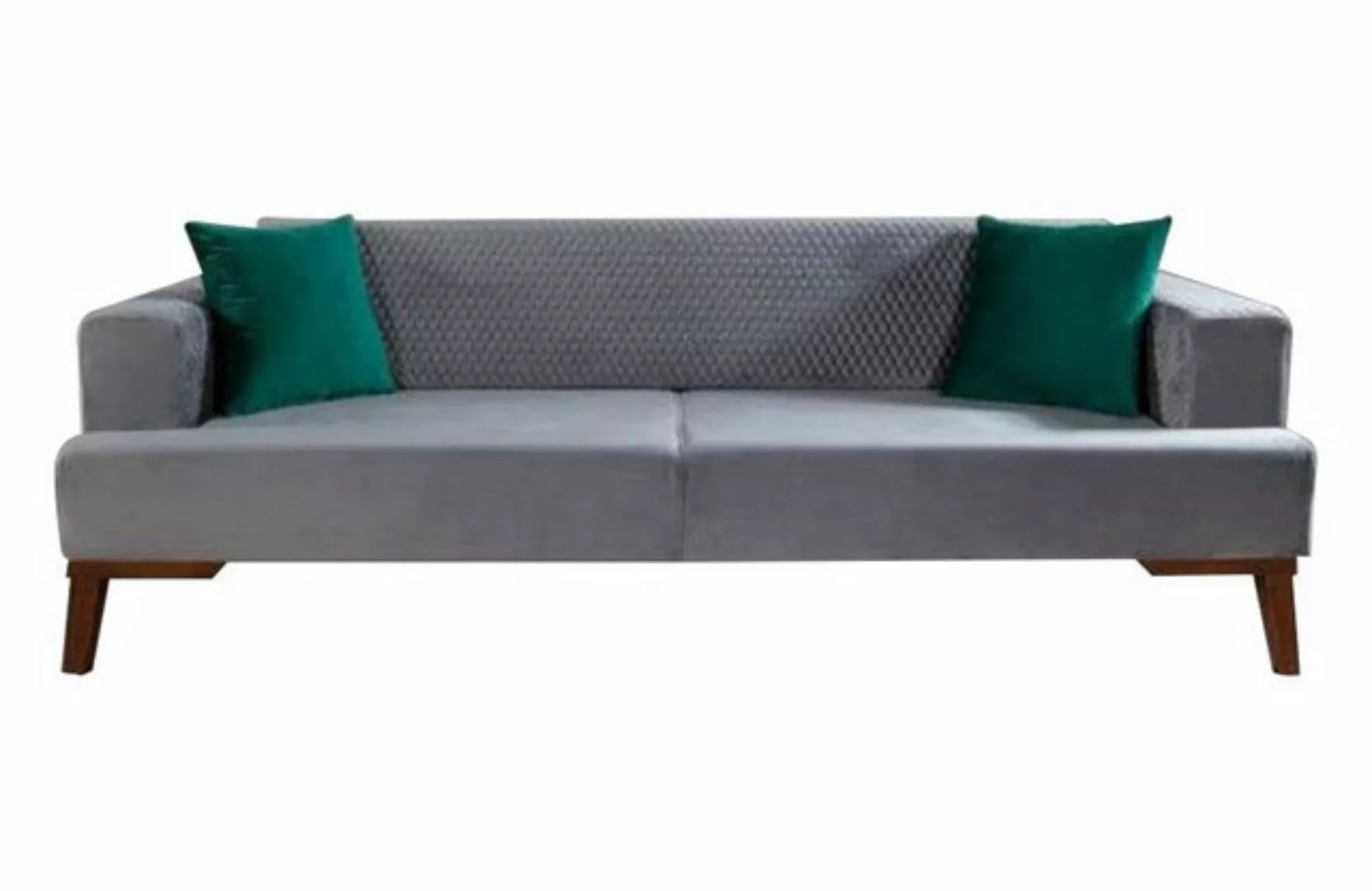 JVmoebel Sofa Grauer Dreisitzer Samt Couch Wohnzimmer Möbel, Made in Europe günstig online kaufen