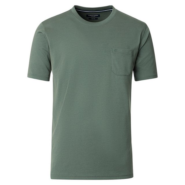 CASAMODA Langarm-Poloshirt CasaModa XXL T-Shirt graugrün melange "easy care günstig online kaufen