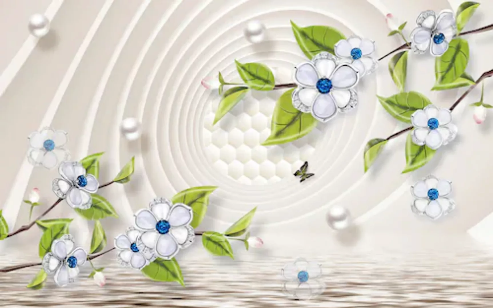 Papermoon Fototapete »Muster mit Blumen« günstig online kaufen