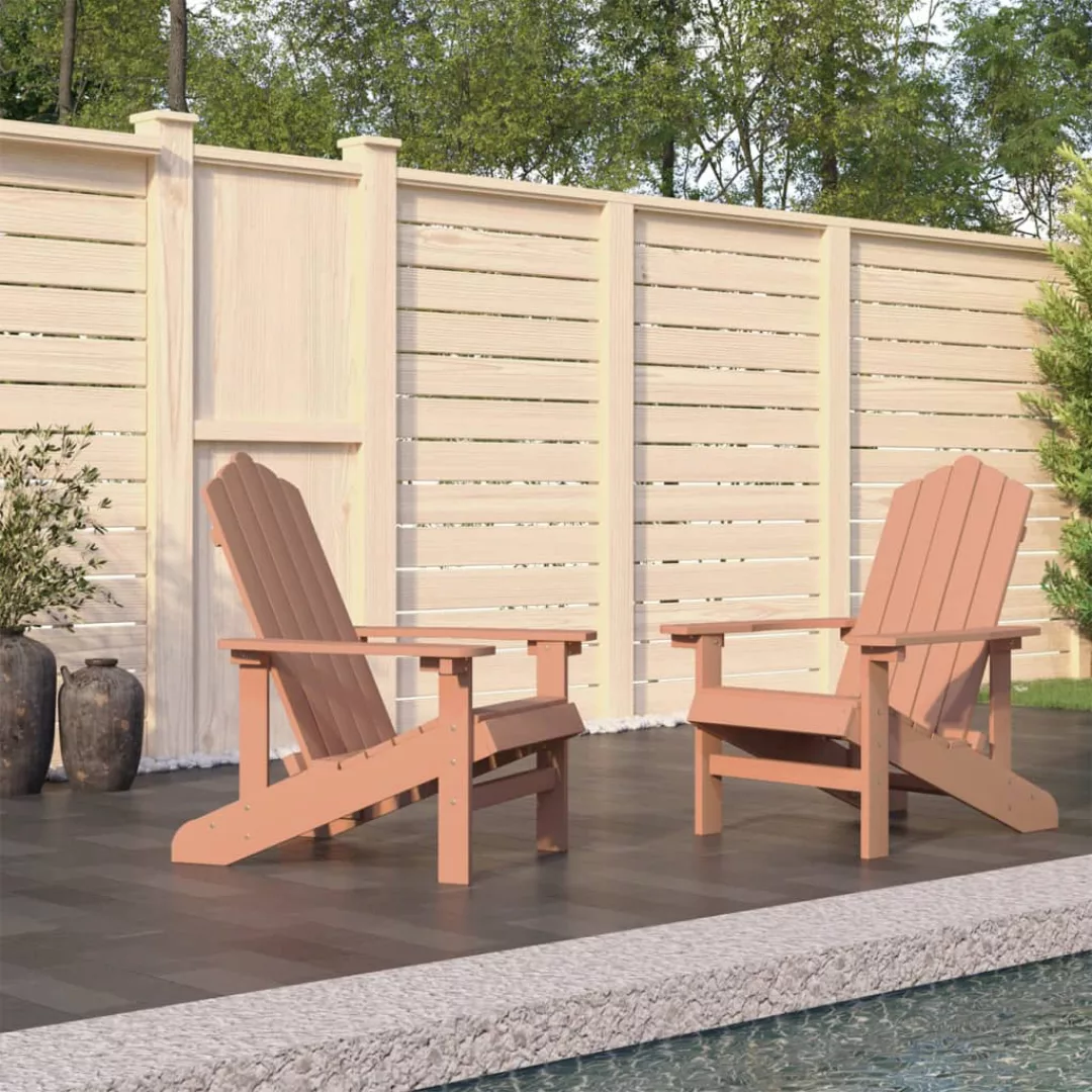 Vidaxl Adirondack-gartenstühle 2 Stk. Hdpe Braun günstig online kaufen