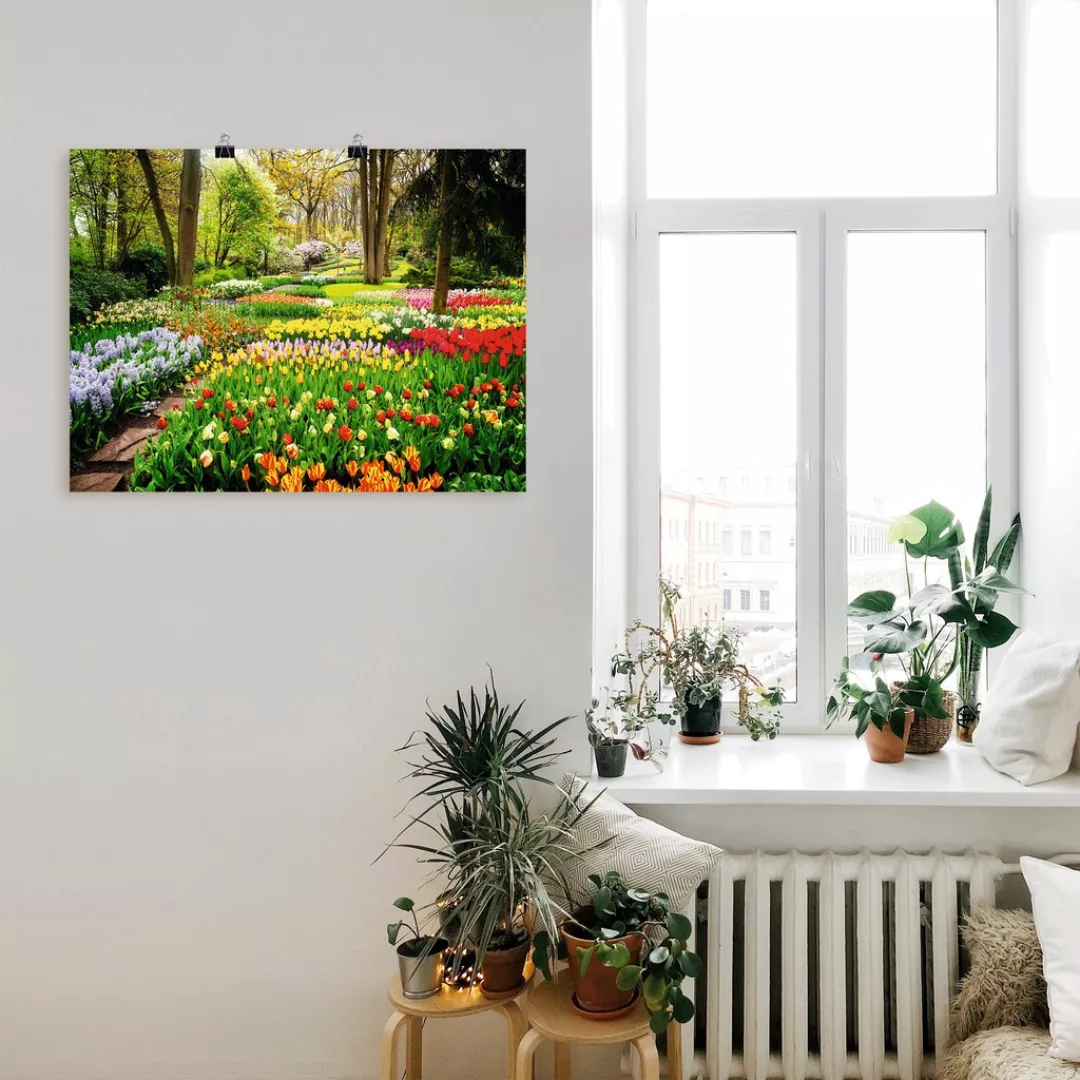 Artland Wandbild "Tulpen Garten Frühling", Blumenwiese, (1 St.), als Alubil günstig online kaufen