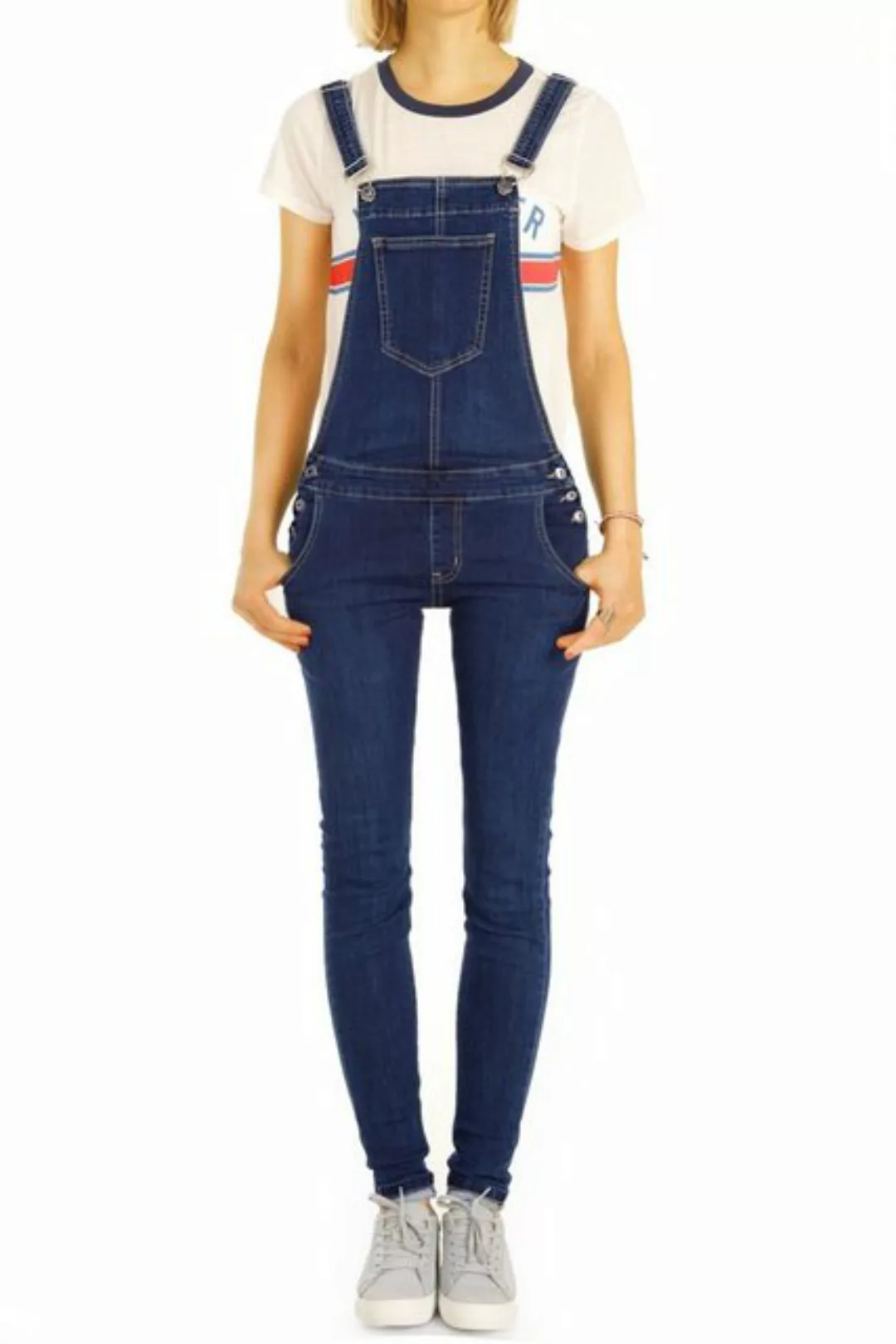 be styled Jeanslatzhose Jeanslatzhose röhrige skinny Passform Jeans Overall günstig online kaufen