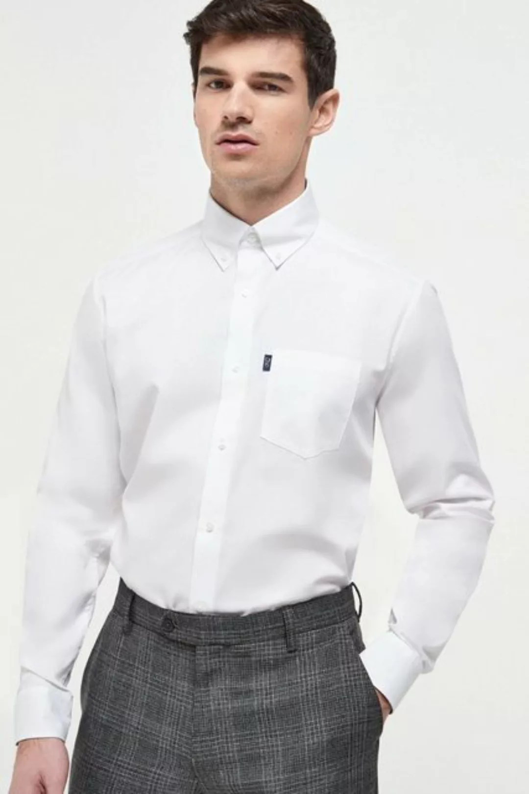 Next Businesshemd Bügelleichtes Slim Fit Button-down-Oxfordhemd (1-tlg) günstig online kaufen