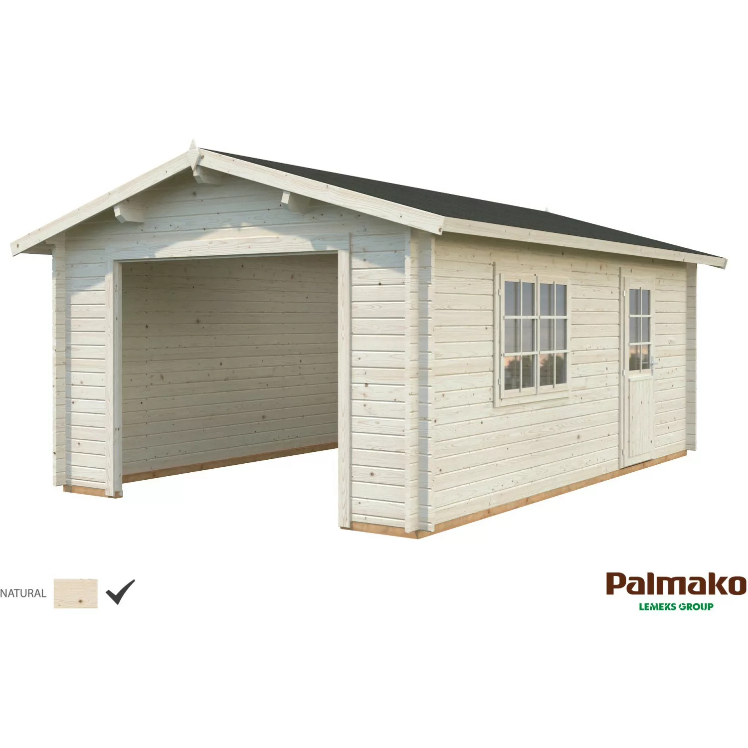 Palmako Holzgarage Roger ohne Tor 360 cm x 550 cm günstig online kaufen