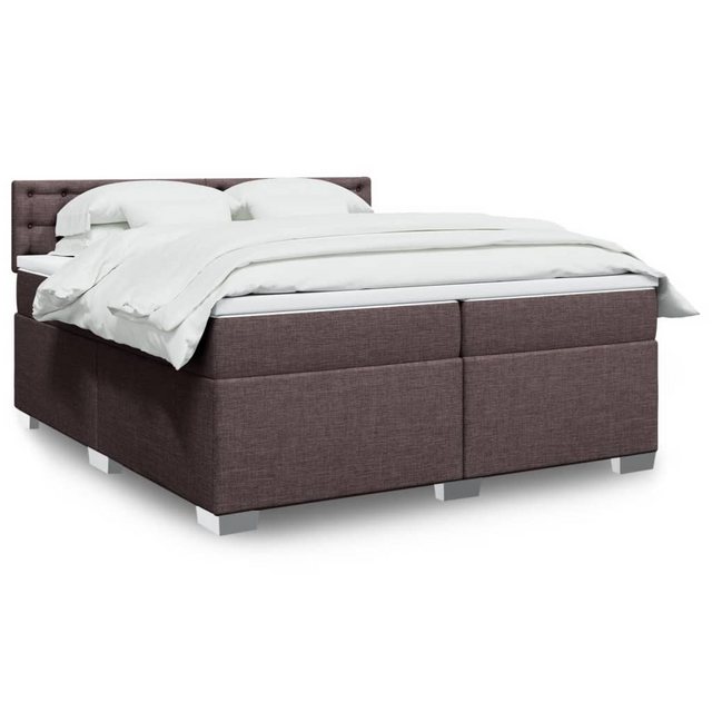 vidaXL Boxspringbett, Boxspringbett mit Matratze Dunkelbraun 200x200 cm Sto günstig online kaufen