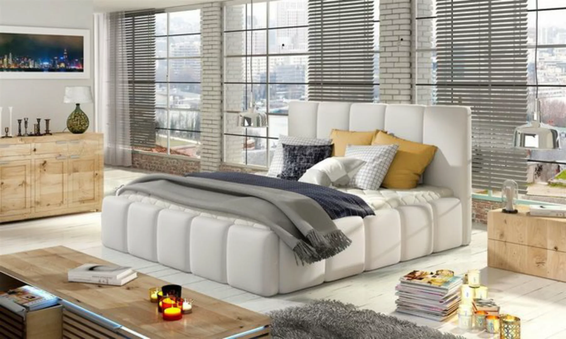 Fun Möbel Polsterbett Doppelbett VERONA (mit oder ohne Matratze), wahlweise günstig online kaufen