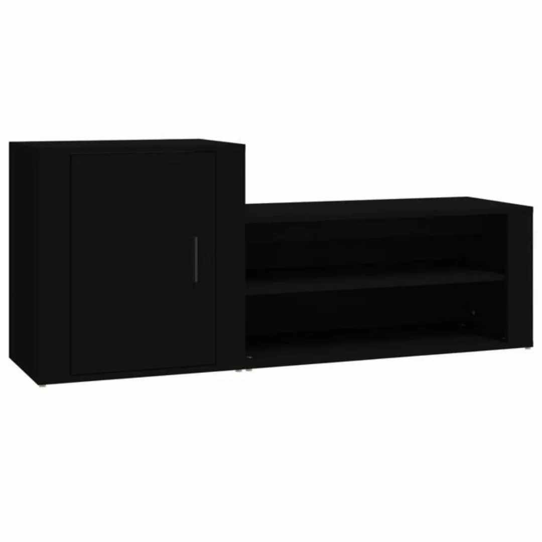 furnicato Schuhschrank Schwarz 130x35x54 cm Holzwerkstoff günstig online kaufen