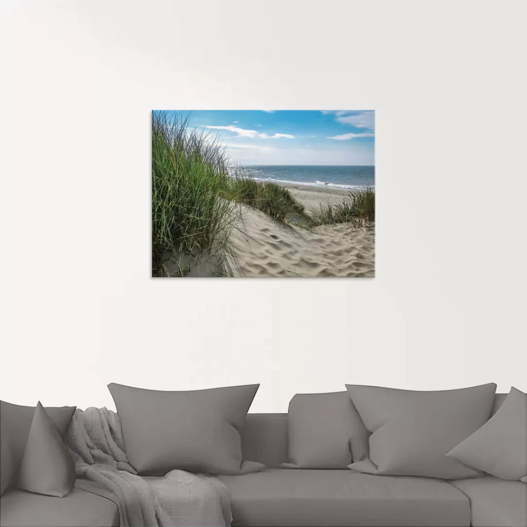 Artland Glasbild "Dünenlandschaft im Sommer an der Nordsee", Strand, (1 St. günstig online kaufen