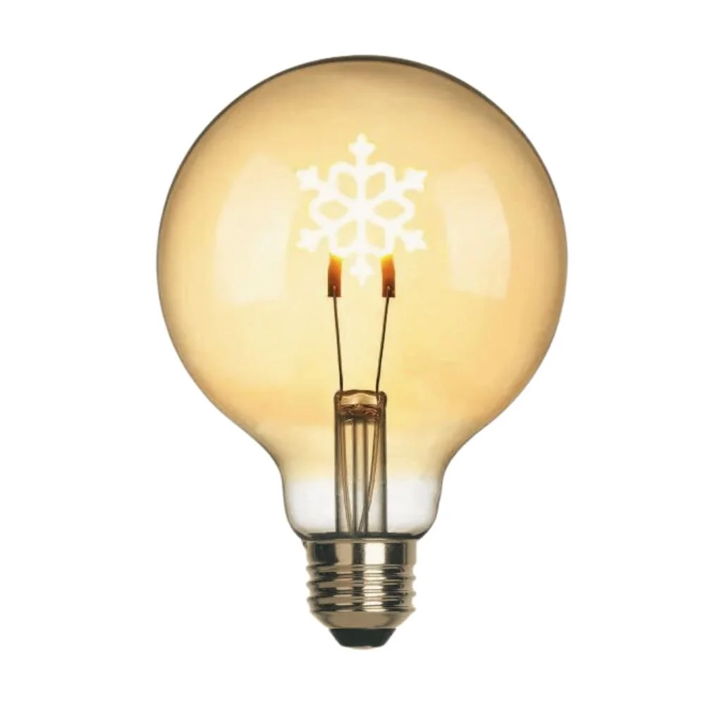 LED Leuchtmittel Schneeflocke E27 Globe - G95 in Transparent 1,5W 70lm günstig online kaufen