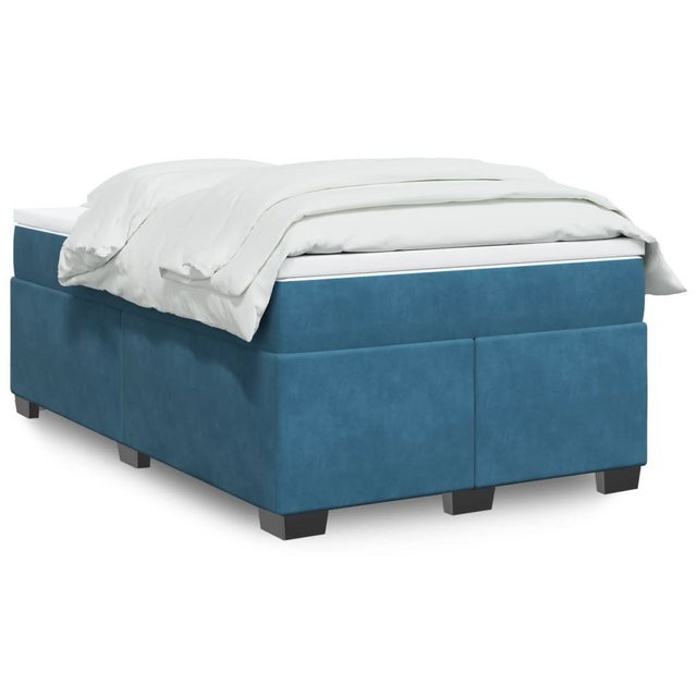 furnicato Bettgestell Boxspringbett mit Matratze Dunkelblau 120x190 cm Samt günstig online kaufen