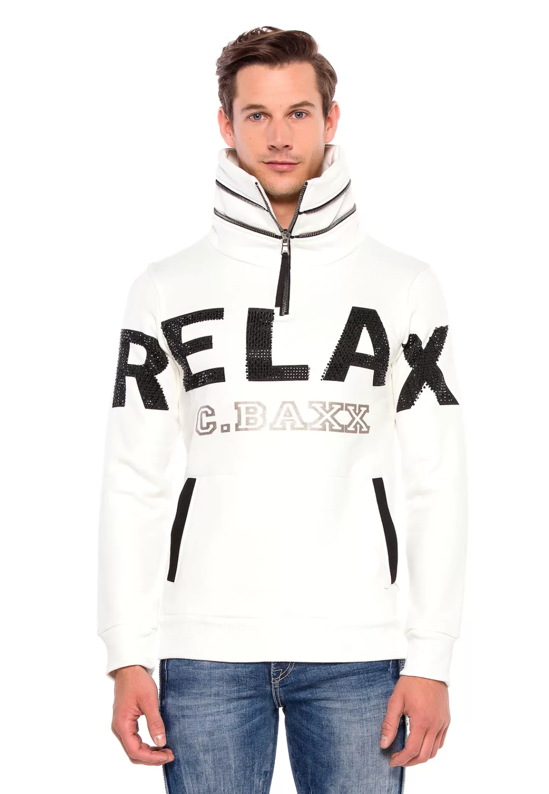 Cipo & Baxx Sweatshirt, mit hohem Kragen günstig online kaufen