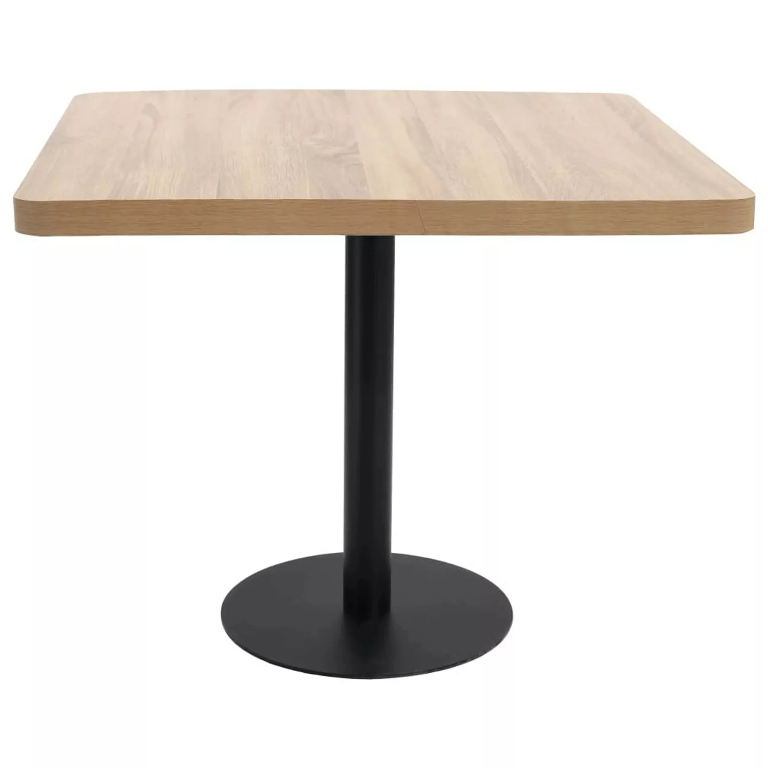 vidaXL BistRotisch Hellbraun 80x80 cm MDF Schwarz günstig online kaufen