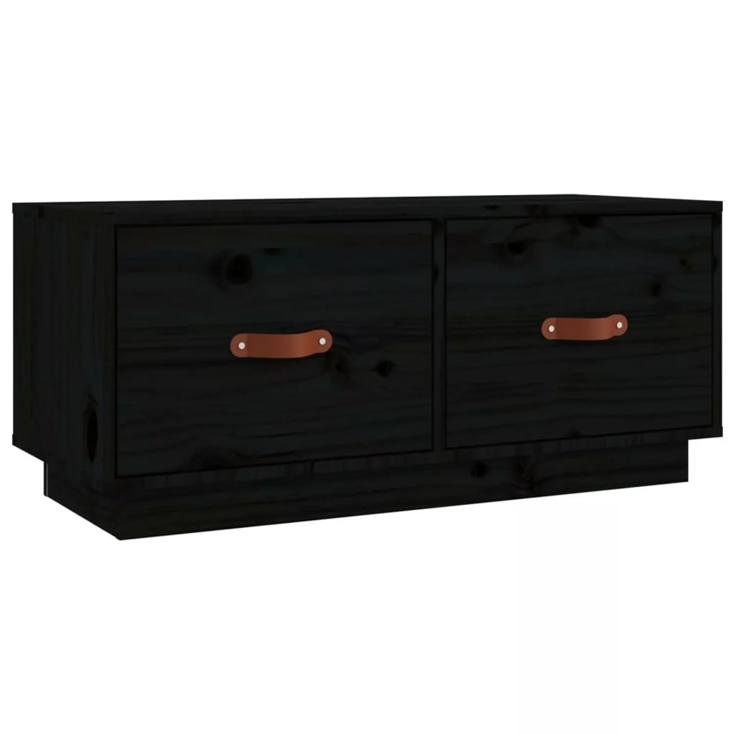VidaXL TV-Schrank Schwarz 80x34x35 cm Massivholz Kiefür günstig online kaufen