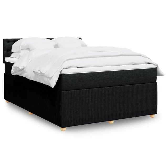 vidaXL Boxspringbett, Boxspringbett mit Matratze Schwarz 140x190 cm Stoff günstig online kaufen