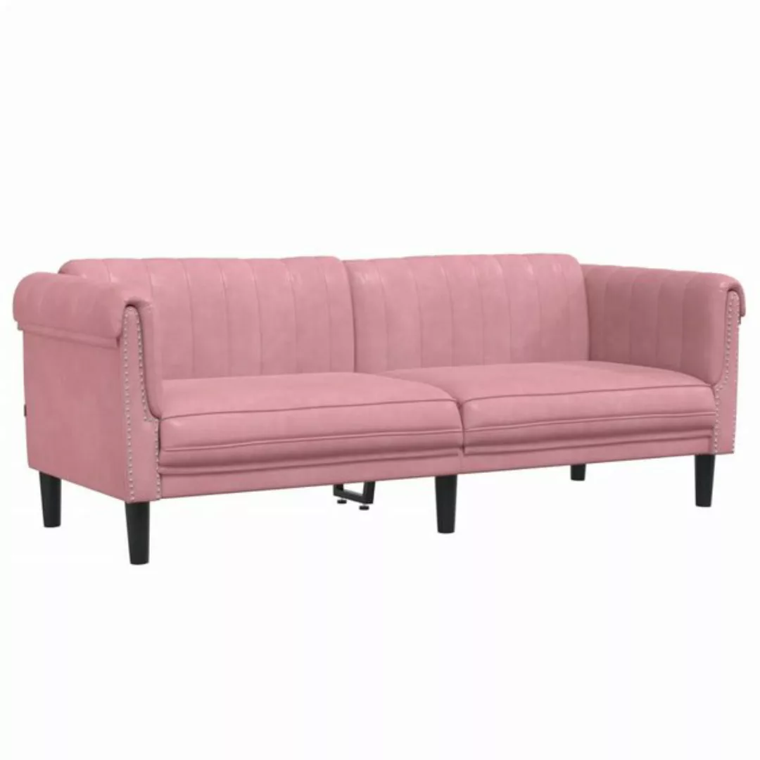 vidaXL Sofa Sofa 3-Sitzer Rosa Samt günstig online kaufen