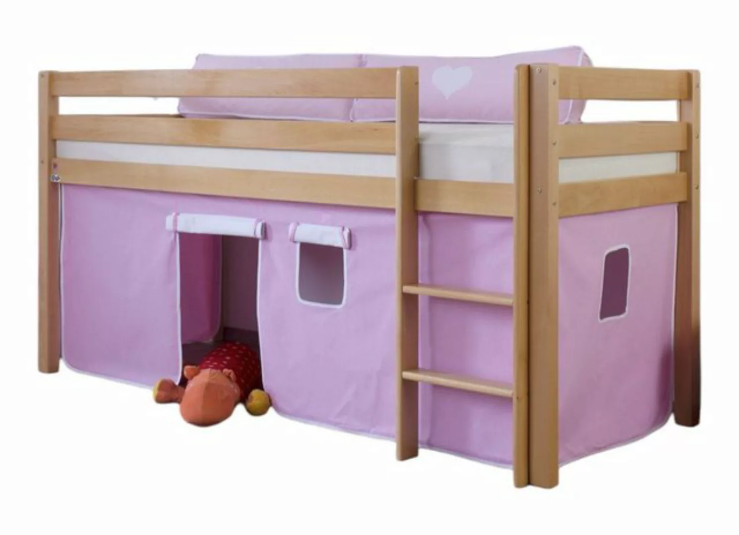 58 aufm Kessel Bettgestell Hochbett Ganit 208x103x113 Kinderbett Massivholz günstig online kaufen