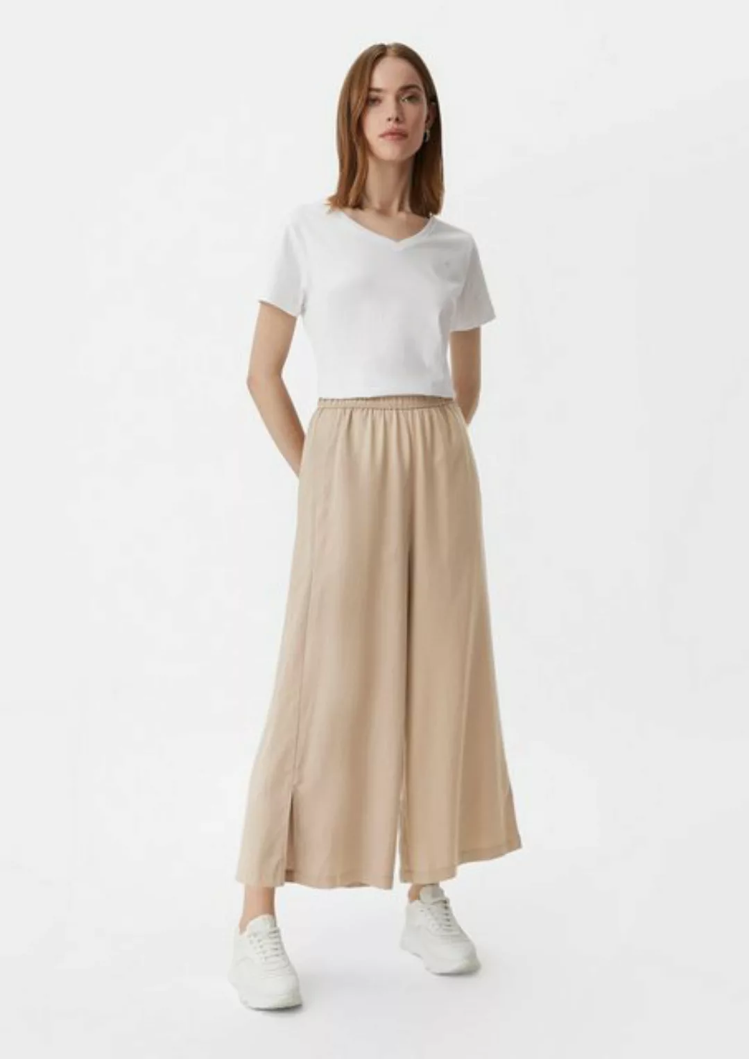 comma casual identity 7/8-Hose Relaxed: Culotte aus Lyocell Garment Dye günstig online kaufen