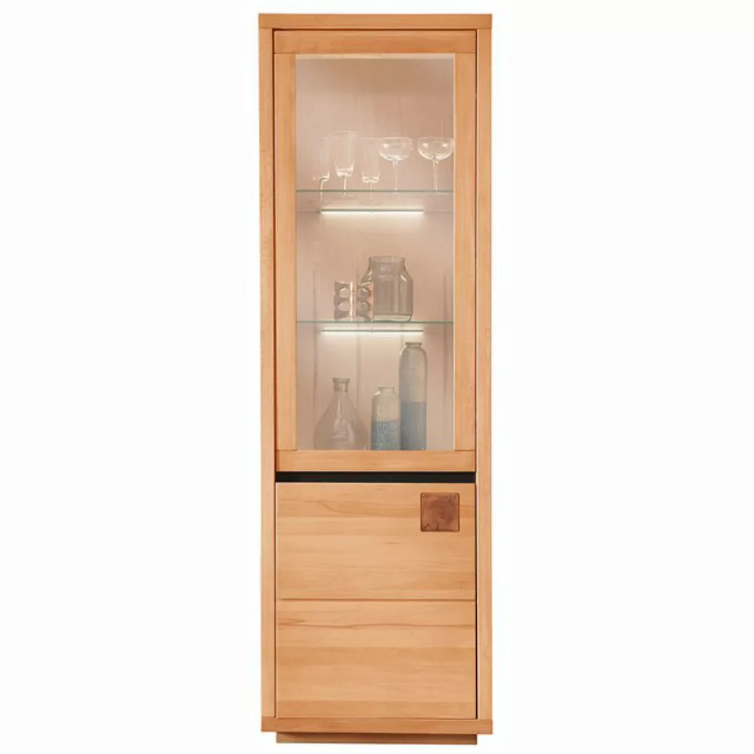 Lomadox Vitrine WINCHESTER-69 Vitrinenschrank Standvitrine 65 cm Buche mass günstig online kaufen