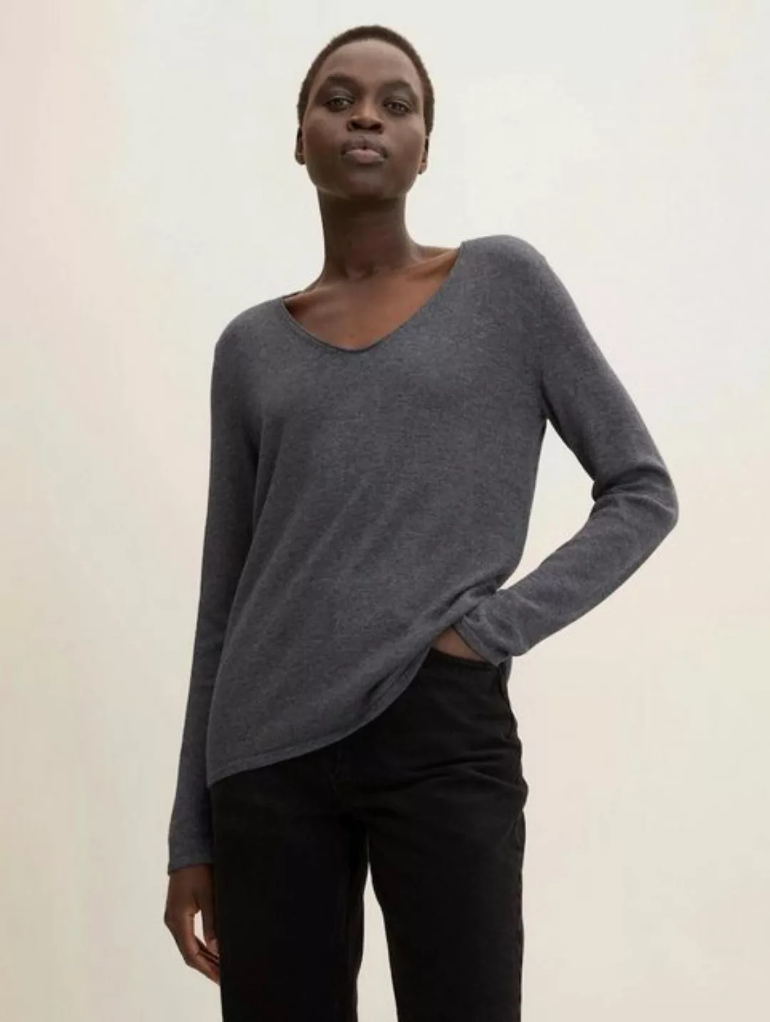 Tom Tailor Damen Pullover BASIC V-NECK - Regular Fit günstig online kaufen