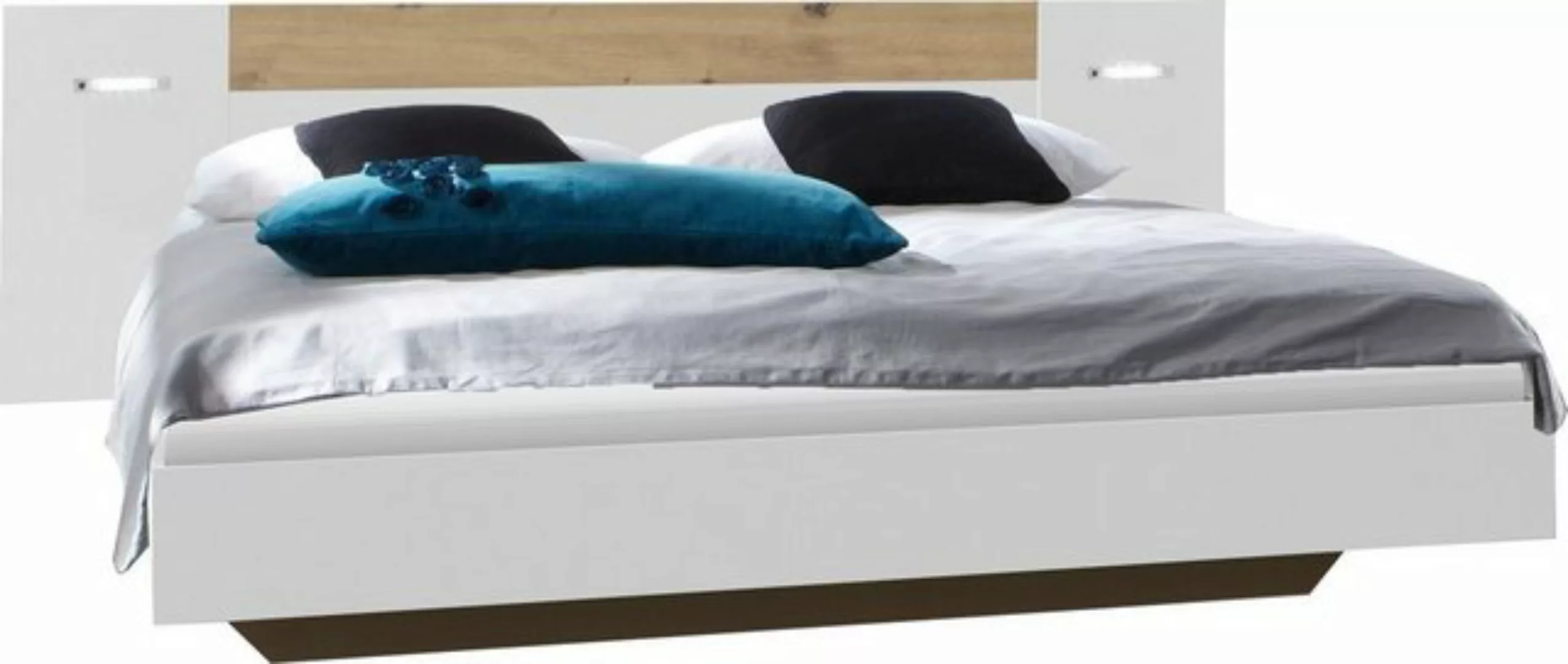 freiraum Bett in WEISS + ARTISAN EICHE NB. Abmessungen (BxHxT) 189x81x210 c günstig online kaufen