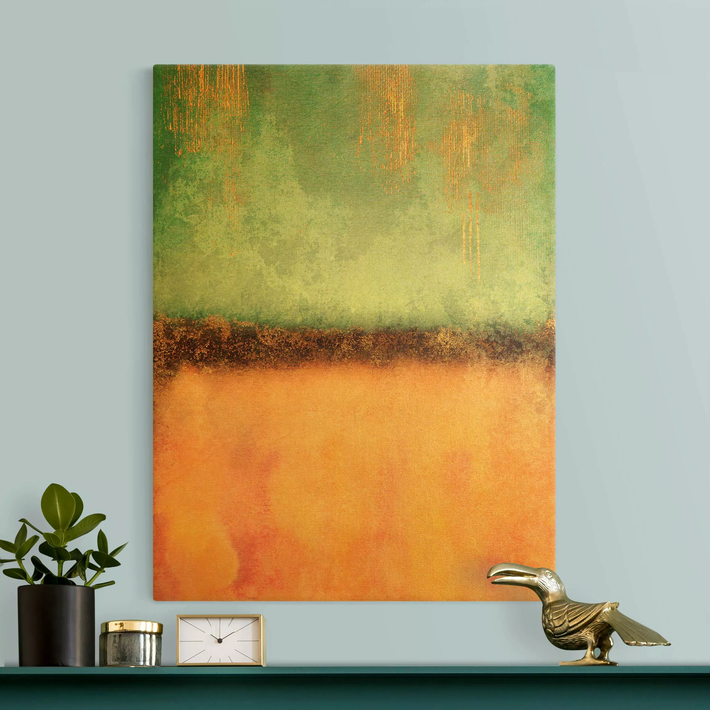 Leinwandbild Gold Pastell Sommer mit Gold günstig online kaufen