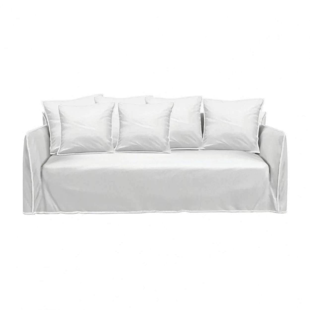 Gervasoni - Ghost 12 Husse für Sofa - weiß/Stoff Natural Lino Bianco/ohne K günstig online kaufen