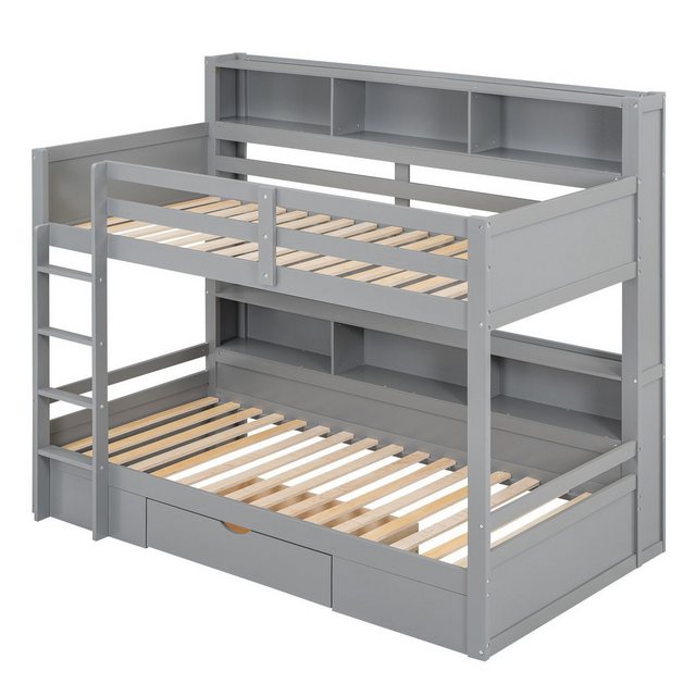 Odikalo Kinderbett 2*Einzelbett Etagenbett 2*90x200cm Schubladen Staufächer günstig online kaufen