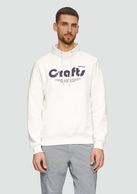 s.Oliver Sweatshirt Sweatshirt mit Frontprint und Snood-Kragen Teilungsnaht günstig online kaufen