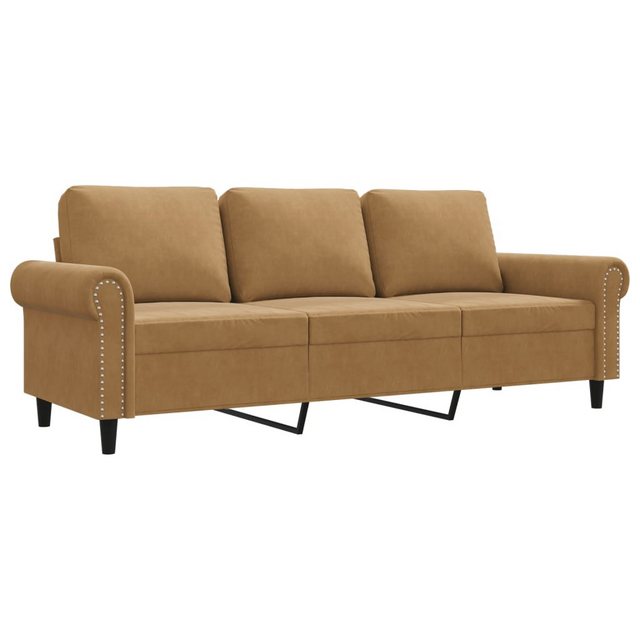 vidaXL Sofa, 3-Sitzer-Sofa Braun 180 cm Samt günstig online kaufen