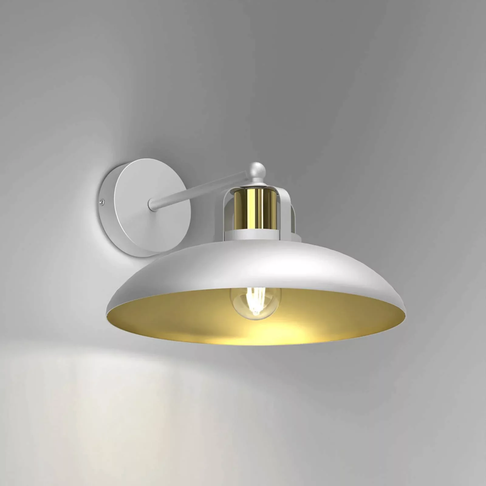 Wandlampe Felix, weiß/gold günstig online kaufen