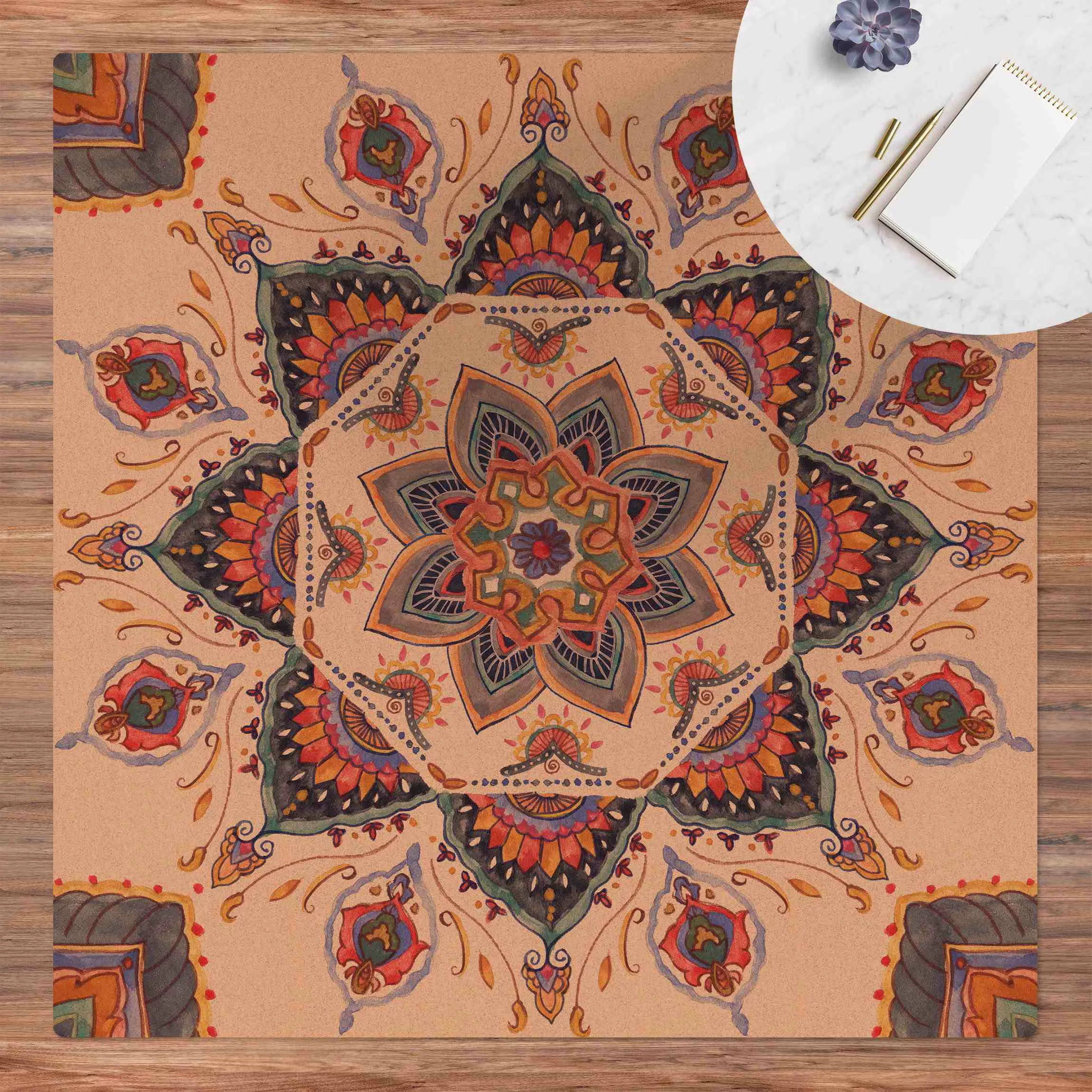 Kork-Teppich Mandala Meditation günstig online kaufen