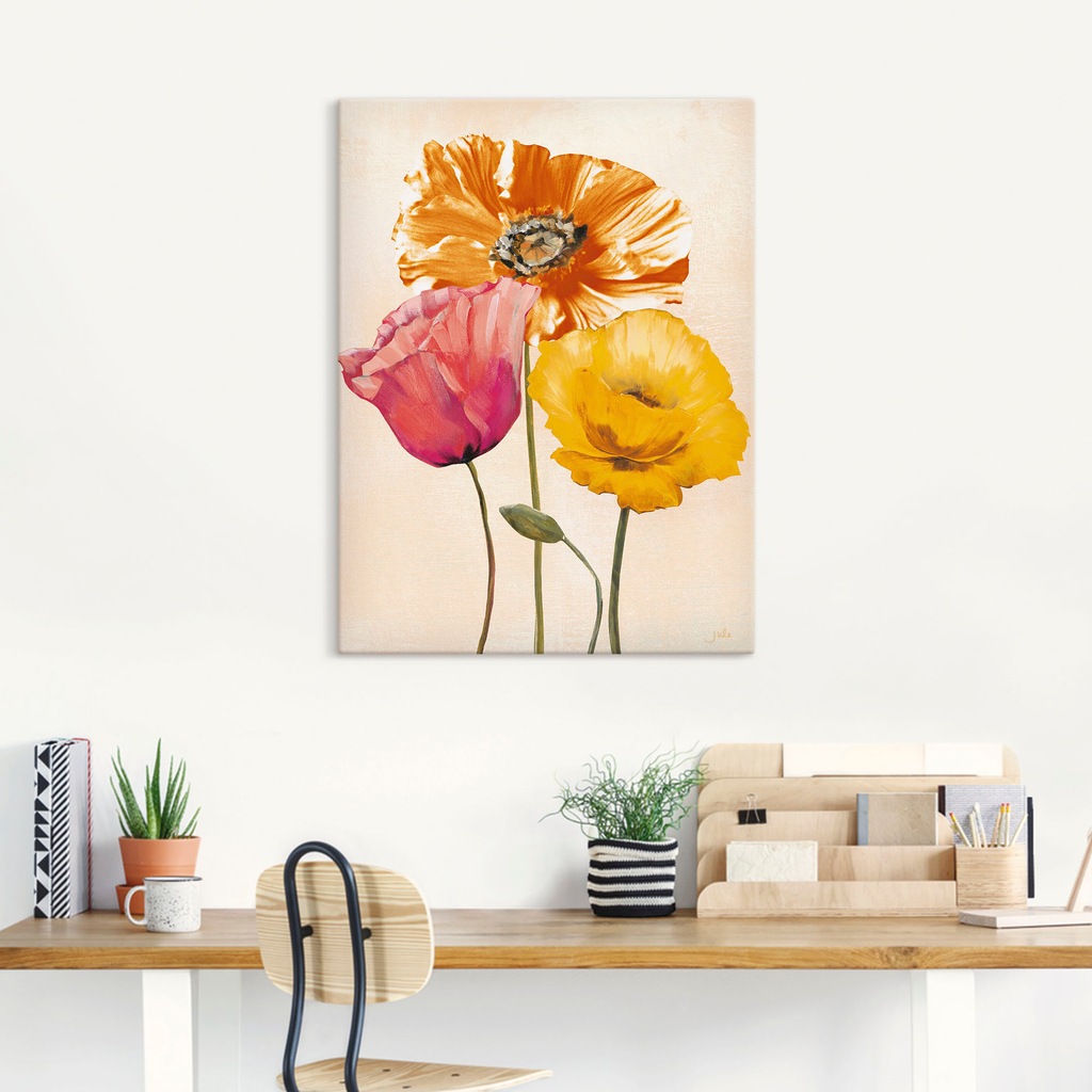 Artland Wandbild »Bunte Mohnblumen II«, Blumenbilder, (1 St.), als Leinwand günstig online kaufen