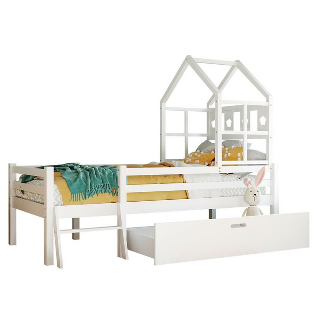 WISHDOR Kinderbett Kinder Bett Jugendbett Holzbett Hausbett Kinderhaus Mass günstig online kaufen