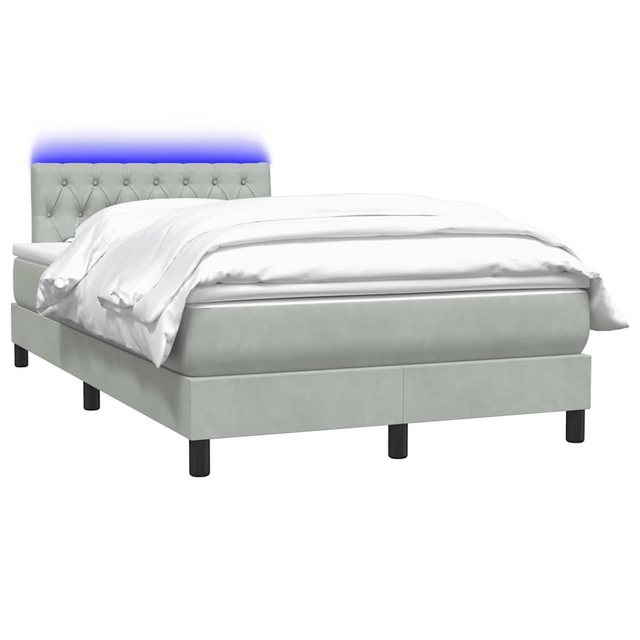 vidaXL Bett Boxspringbett mit Matratze Hellgrau 120x210 cm Samt günstig online kaufen