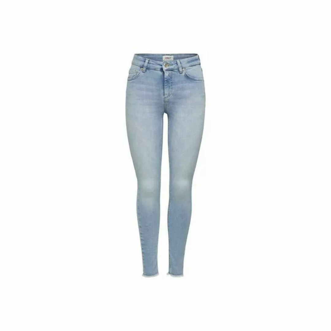 Only Damen Jeans ONLBLUSH LIFE MID SK RAW AK REA306 - Skinny Fit - Blau Lig günstig online kaufen