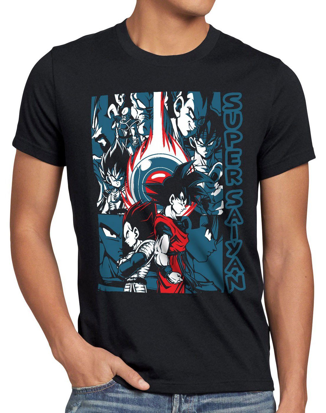 Print-Shirt Herren T-Shirt Goku Vegeta Super günstig online kaufen