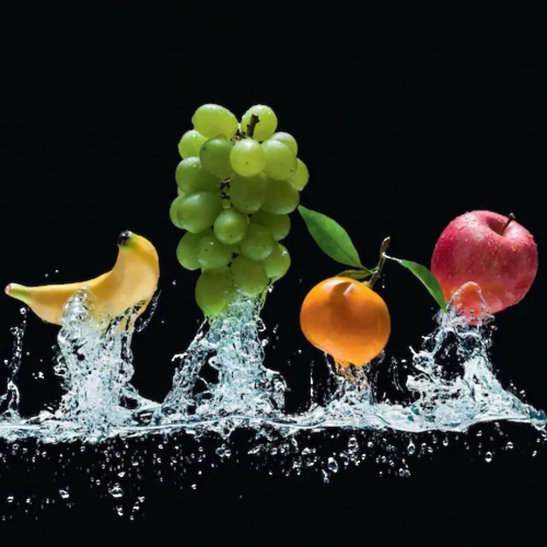 Reinders Glasbild "Frucht Splash Traube" günstig online kaufen