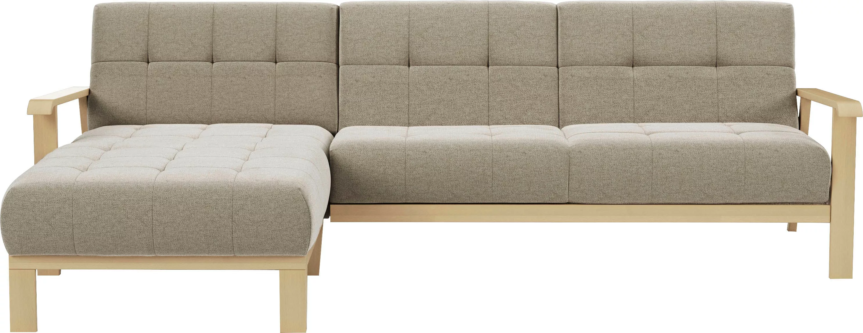 sit&more Ecksofa "Billund L-Form", Armlehnen aus eichefarbigem Buchenholz, günstig online kaufen