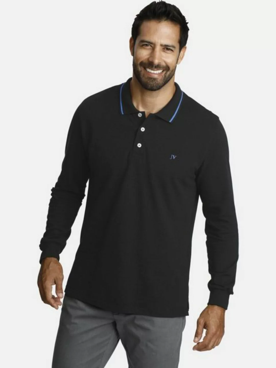 Jan Vanderstorm Langarm-Poloshirt ELLIS hochwertige Pikee-Qualität günstig online kaufen