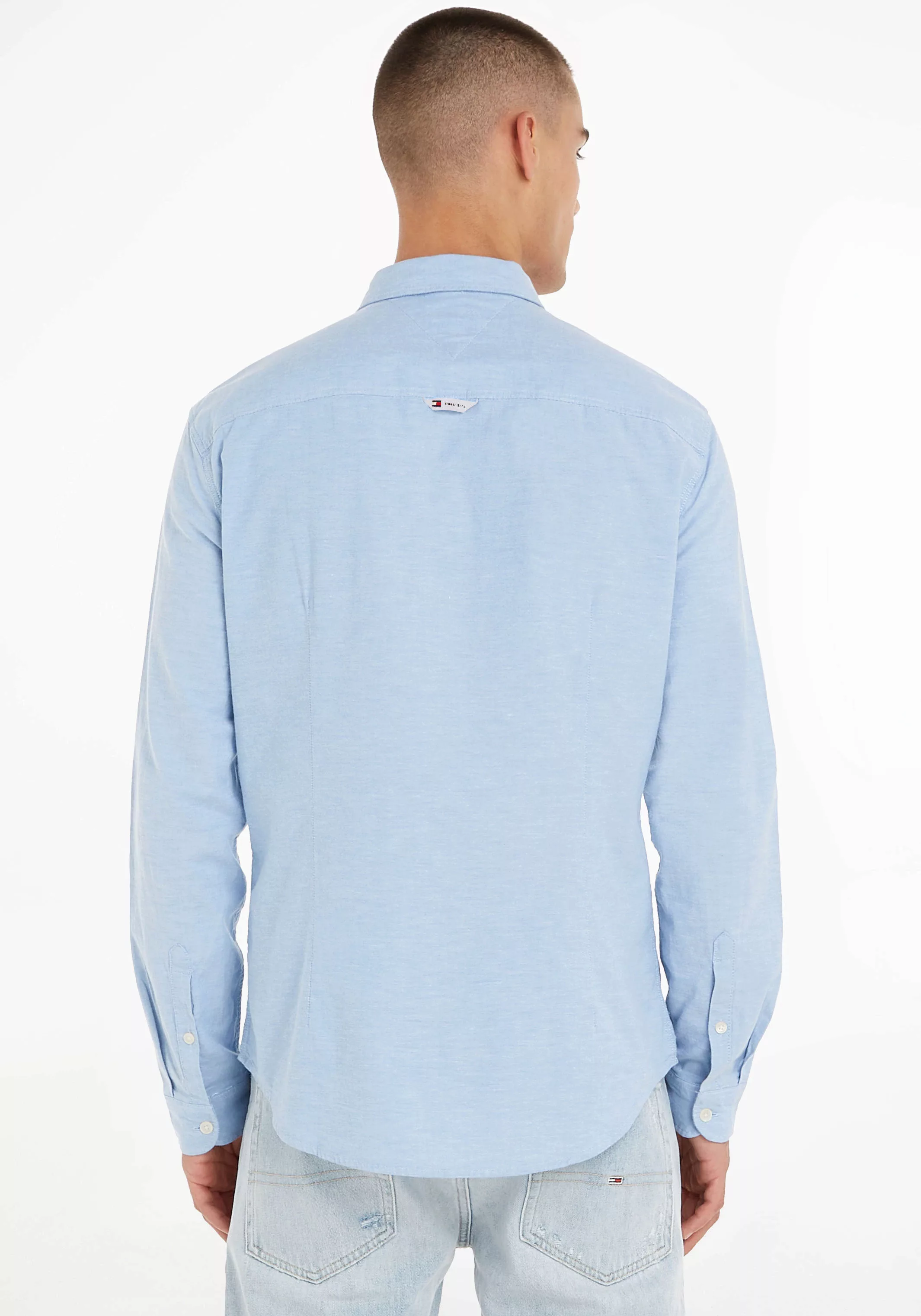 Tommy Jeans Langarmhemd TJM Slim Stretch Oxford Shirt mit Flaglabel auf der günstig online kaufen