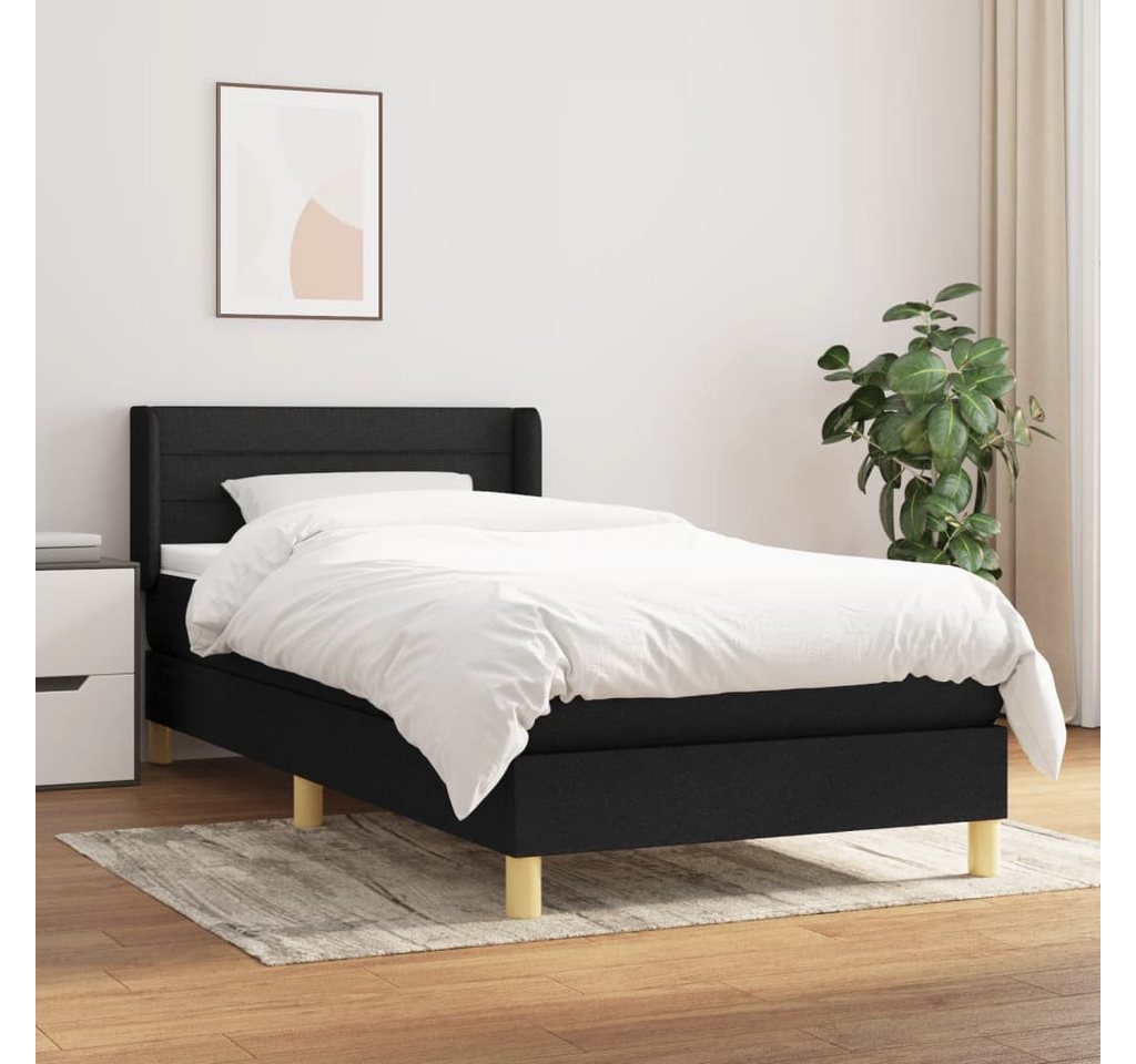 vidaXL Boxspringbett Boxspringbett mit Matratze Schwarz 80x200 cm Stoff Bet günstig online kaufen