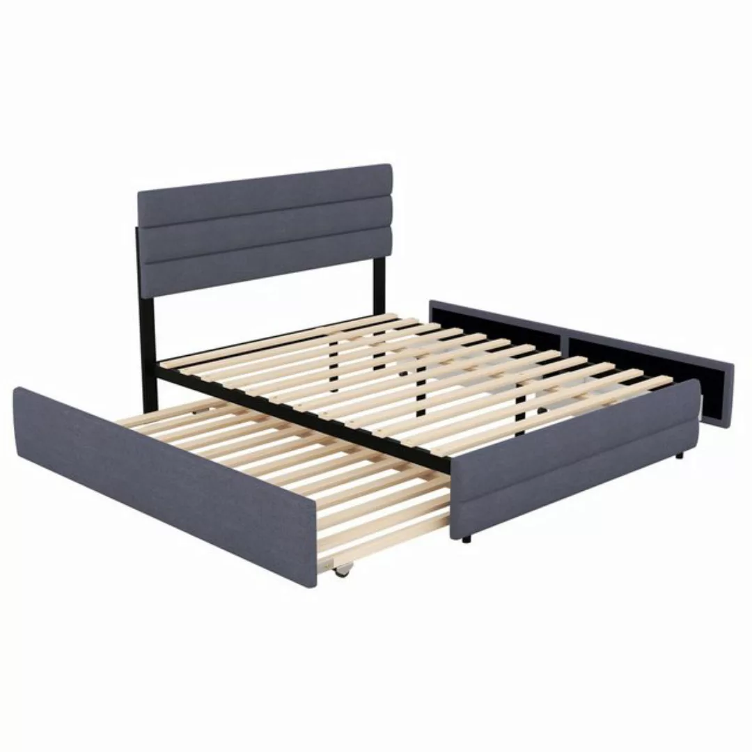 DOPWii Bett 140x200cm Plattformbett mit Räummaschine für 2 Personen,2 Schub günstig online kaufen