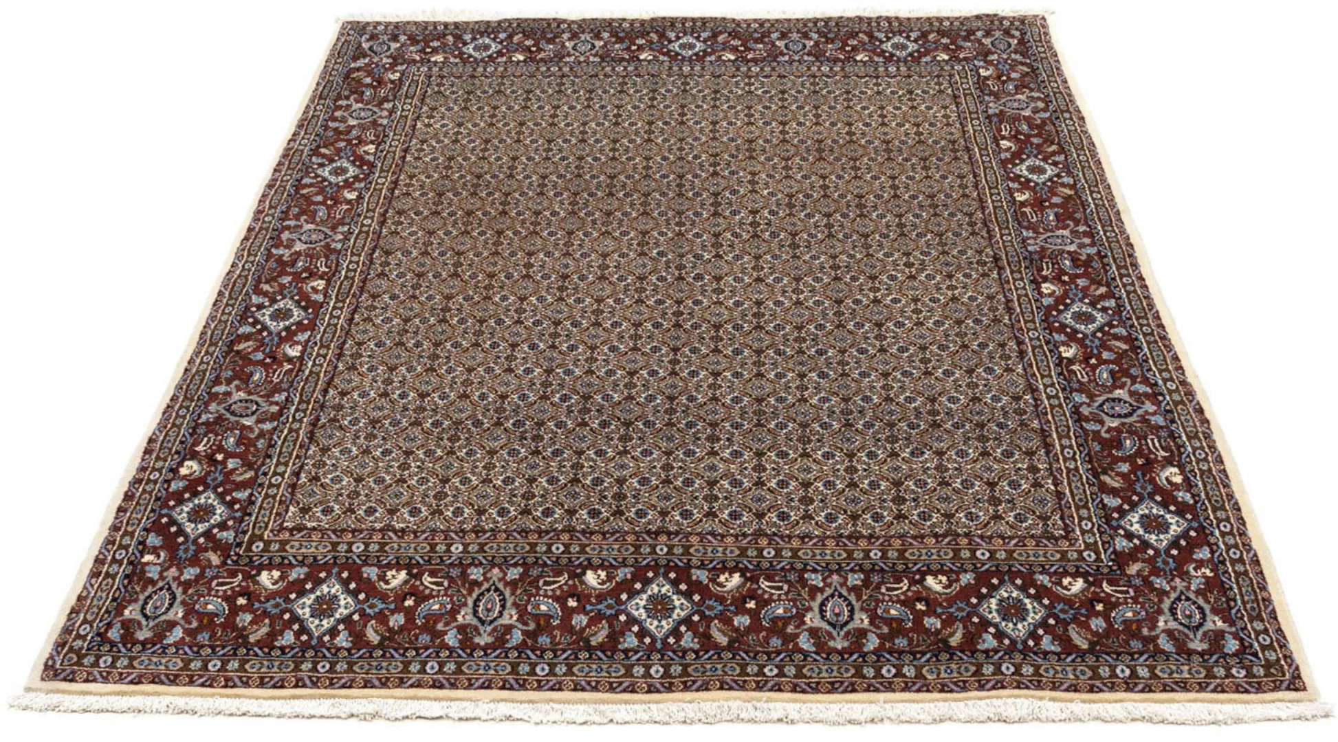 morgenland Wollteppich »Moud Stark Gemustert Beige 205 x 146 cm«, rechtecki günstig online kaufen