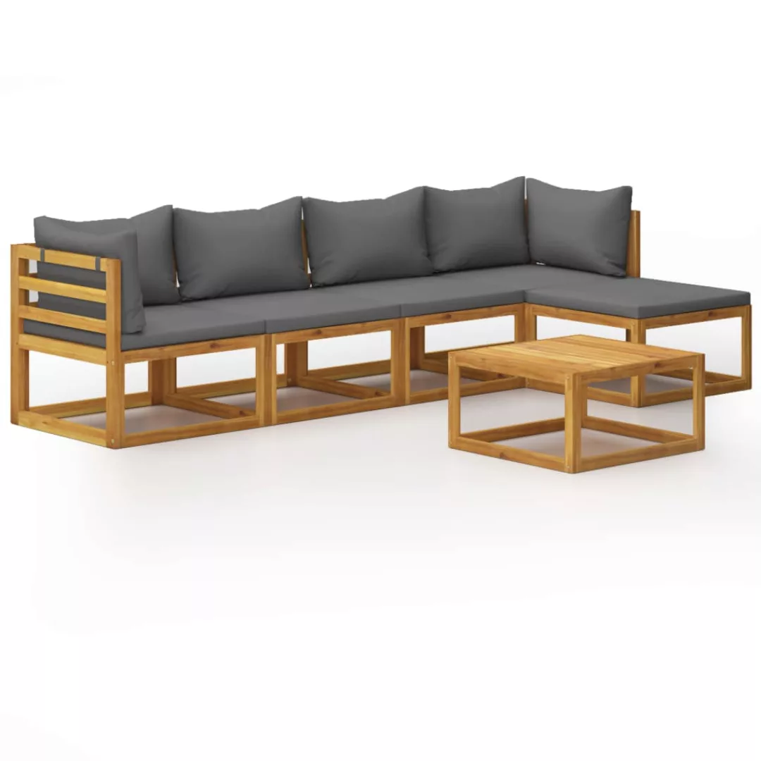 6-tlg. Garten-lounge-set Mit Auflage Massivholz Akazie günstig online kaufen