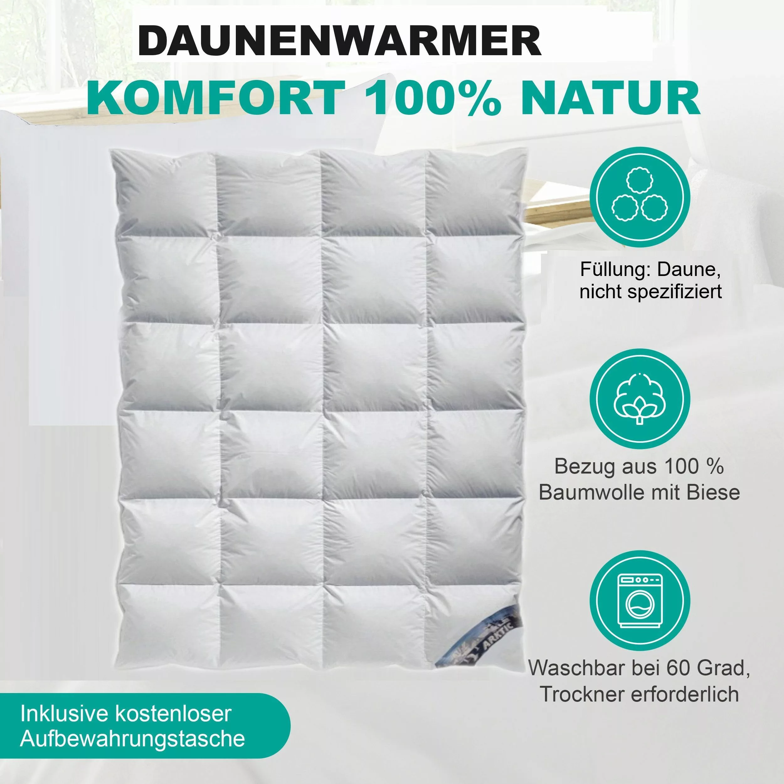 Arktic Daunenbettdecke Arktic Kassetten Daunendecke Ganzjahresdecke, günstig online kaufen