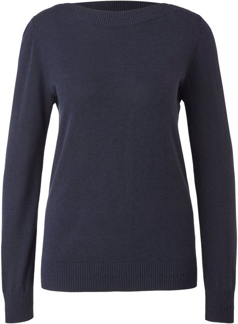 s.Oliver Strickpullover s.Oliver Pullover mit U-Boot-Ausschnitt in Blue (1- günstig online kaufen