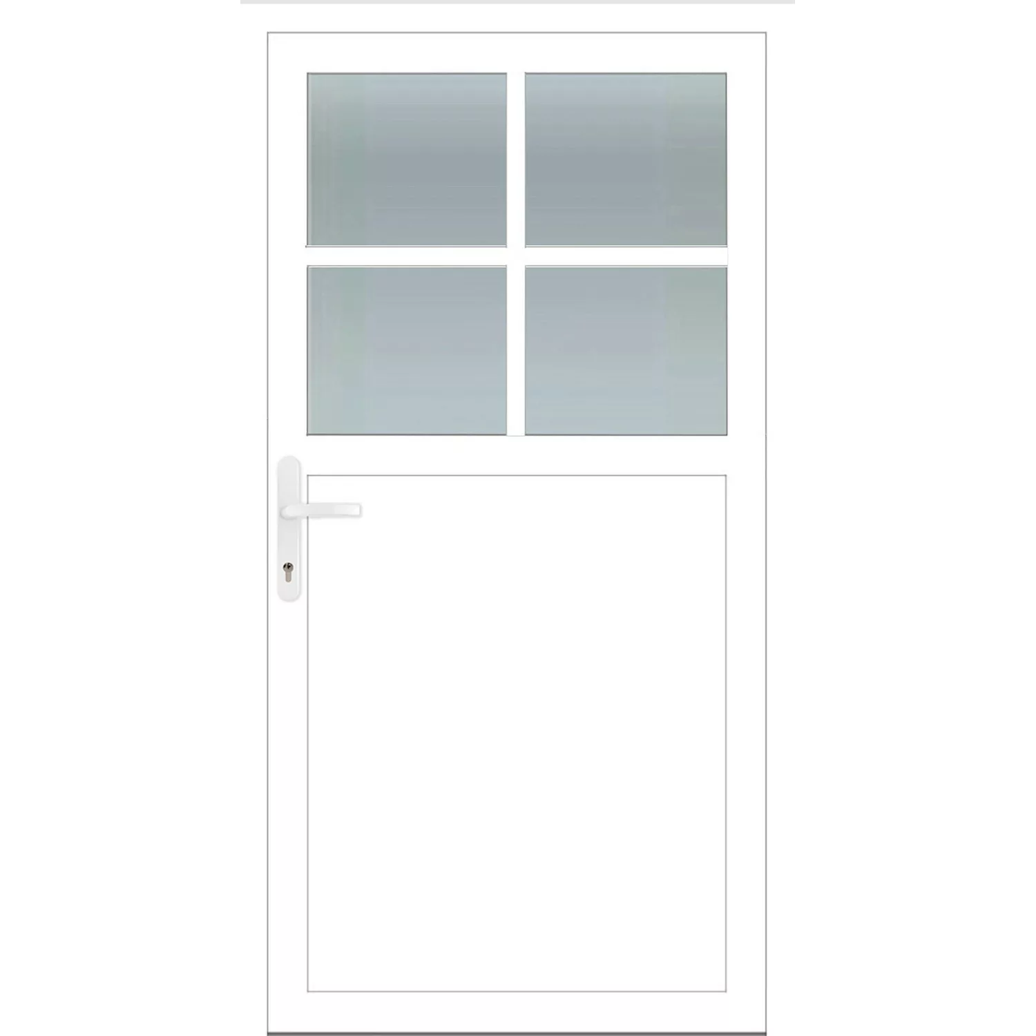 Aluminium-Nebeneingangstür 98 cm x 198 cm A502 Weiß Anschlag Links günstig online kaufen