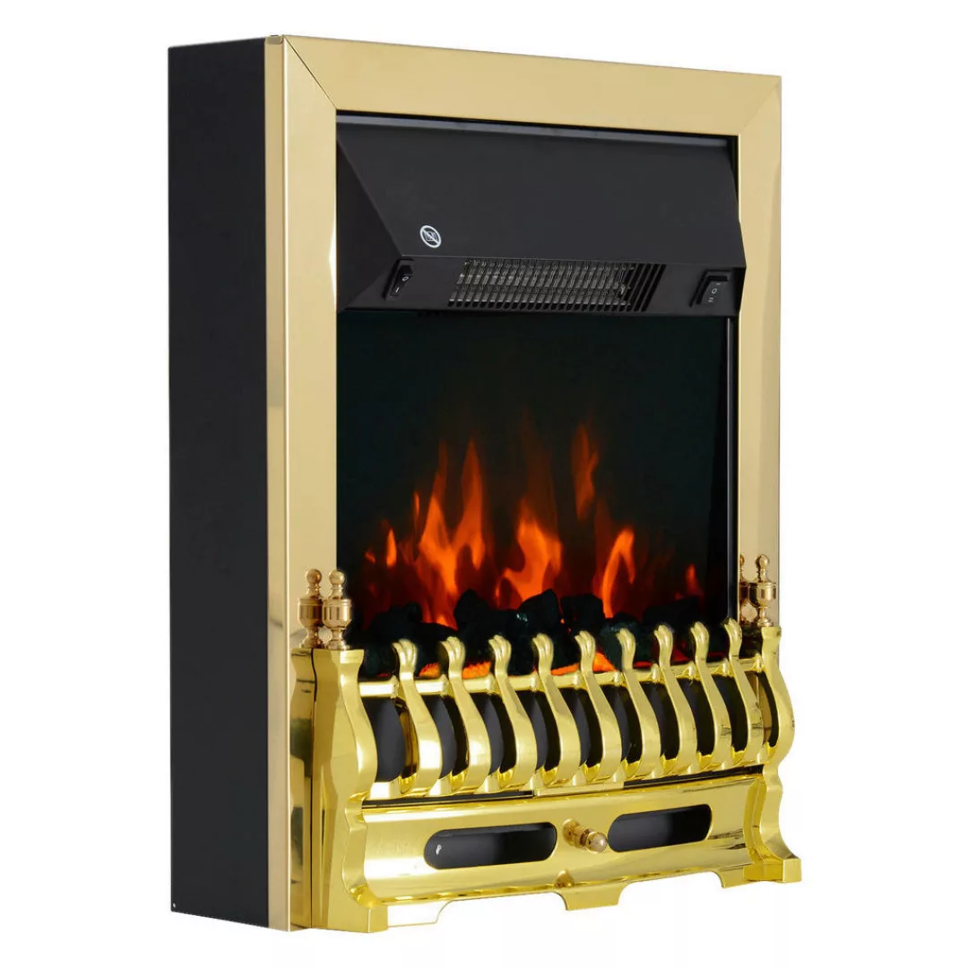 HOMCOM Elektrischer-Kamin 820-043 gold schwarz Metall Kunststoff B/H/T: ca. günstig online kaufen