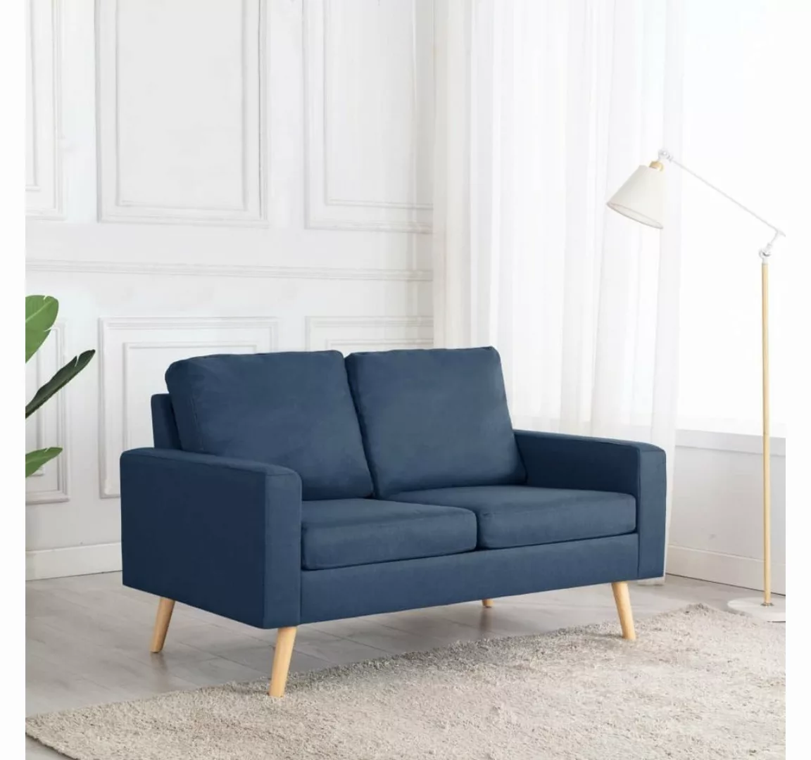 furnicato 2-Sitzer 2-Sitzer-Sofa Blau Stoff günstig online kaufen