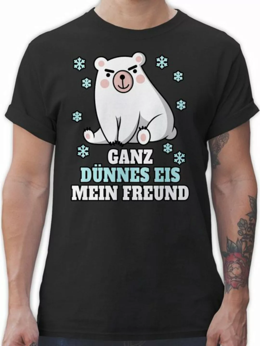 Shirtracer T-Shirt Ganz dünnes Eis mein Freund Sprüche Statement mit Spruch günstig online kaufen